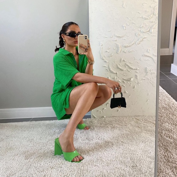 TheOpen product green terry shirt dress size L/XL - Picture 5 of 10